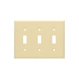 AIDA 053172 3 Gang Standard Wrinkle Metal Toggle Switch Wall Plate