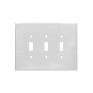 AIDA 053191 3 Gang Jumbo Smooth Metal Toggle Switch Wall Plate