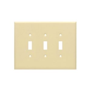 AIDA 053192 3 Gang Jumbo Wrinkle Metal Toggle Switch Wall Plate