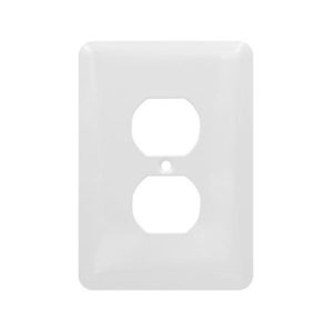 AIDA 053221 1 Gang Mid Smooth Metal Duplex Receptacle Wall Plate