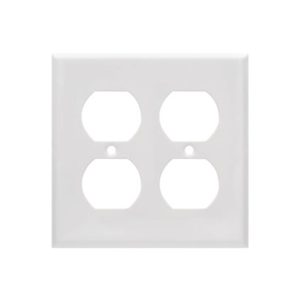 AIDA 053241 2 Gang Standard Smooth Metal Duplex Receptacle Wall Plate