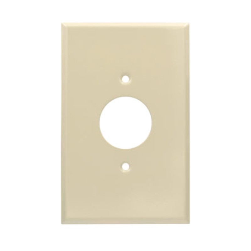 AIDA 053532 1 Gang Jumbo Smooth Metal Single Receptacle Ivory Wall Plate