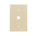 AIDA 053542 1 Gang Jumbo Smooth Metal Phone Ivory Wall Plate