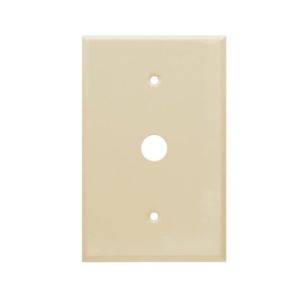 AIDA 053542 1 Gang Jumbo Smooth Metal Phone Ivory Wall Plate