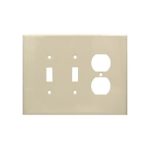 AIDA 053742 3 Gang Jumbo Smooth Metal Single Switch & Duplex Receptacle Wall Plate
