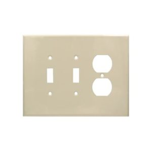 AIDA 053742 3 Gang Jumbo Smooth Metal Single Switch & Duplex Receptacle Wall Plate