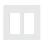 Lutron CW-2-WH Claro 2 Gang Decorator/Rocker White Wallplate