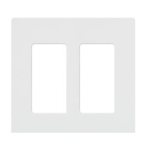 Lutron CW-2-WH Claro 2 Gang Decorator/Rocker White Wallplate