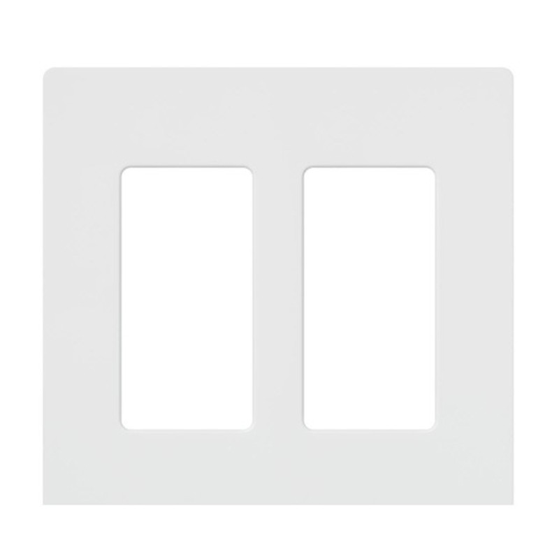 Lutron CW-2-WH Claro 2 Gang Decorator/Rocker White Wallplate