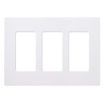 Lutron CW-3-WH Claro 3 Gang Decorator/Rocker White Wallplate