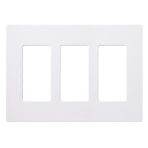 Lutron CW-3-WH Claro 3 Gang Decorator/Rocker White Wallplate