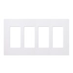 Lutron CW-4-WH Claro 4 Gang Decorator/Rocker White Wallplate