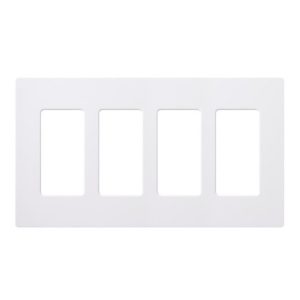 Lutron CW-4-WH Claro 4 Gang Decorator/Rocker White Wallplate