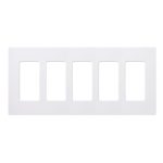 Lutron CW-5-WH Claro 5 Gang Decorator/Rocker White Wallplate
