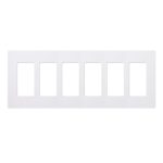 Lutron CW-6-WH Claro 6 Gang Decorator/Rocker White Wallplate