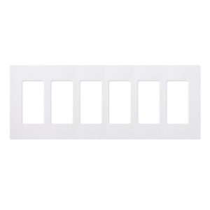 Lutron CW-6-WH Claro 6 Gang Decorator/Rocker White Wallplate