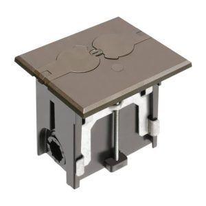Arlington FLBAF101BR Adjustable Non-Metallic Floor Box for New Floors with Flip Lids