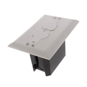 Arlington FLBRF101W Non-Metallic White Floor Box for Installed Floors w/ Threaded Plugs