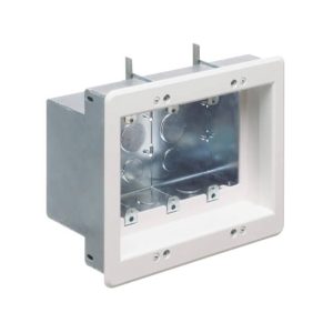 Arlington TVBS507 3-Gang Steel Recessed White TV Box