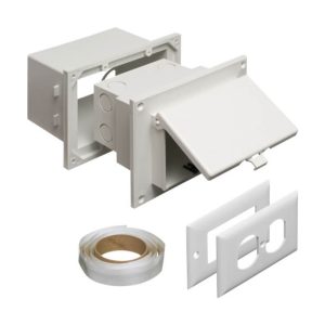 Arlington DHB1W White Low Profile Weatherproof InBox with Adapter Sleeve for New Brick Construction