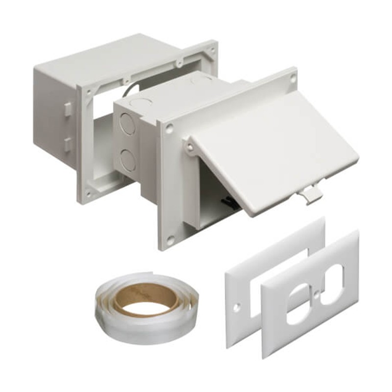 Arlington DHB1W White Low Profile Weatherproof InBox with Adapter Sleeve for New Brick Construction