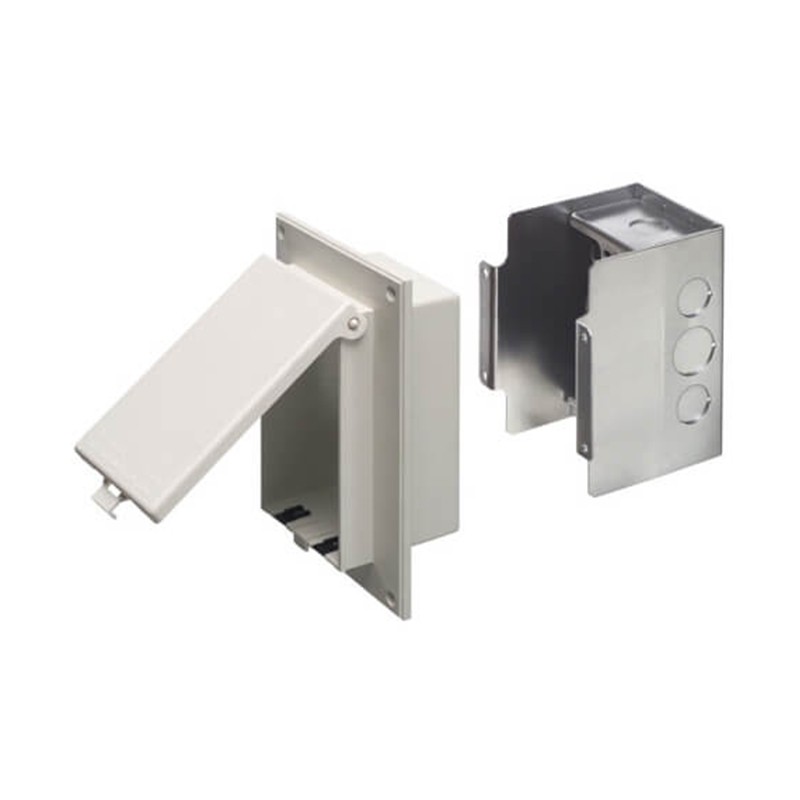 Arlington DSBVR1W 1-Gang White Low Profile InBox with Metal Box for Flat Surface