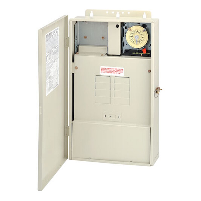 Intermatic T40004RT3 100 A Load Center with 300 W Transformer and T104M Mechanism, 8-Breaker Spaces
