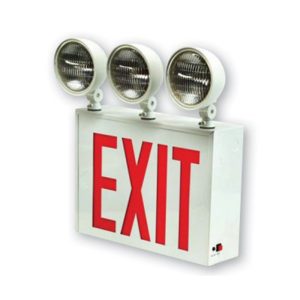 Profusion LED PRLEDCNYXTE3RW43 LED 3 Head Exit & Emergency Steel Combo