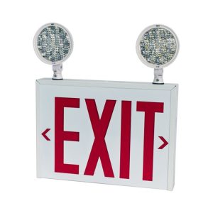 Profusion LED PRLEDCNYXTE3RW42 LED 2-Head Exit & Emergency Steel Combo