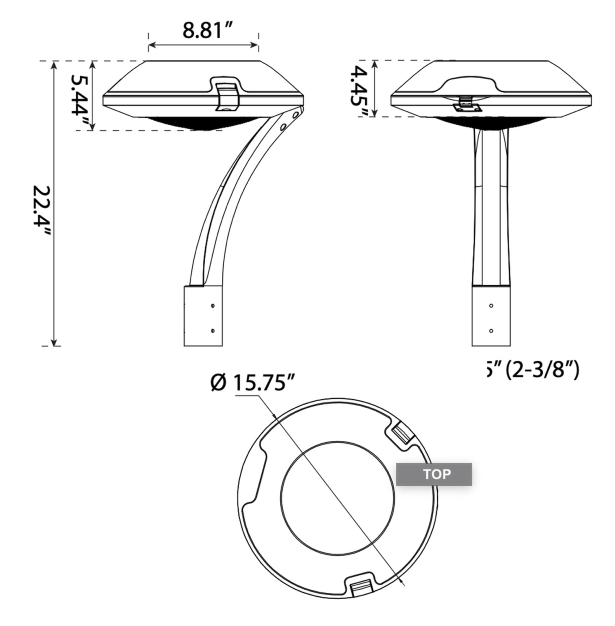 NaturaLED 9297 LED-FX16PST35/840/BK 34W POST TOP AREA LIGHT 4000K