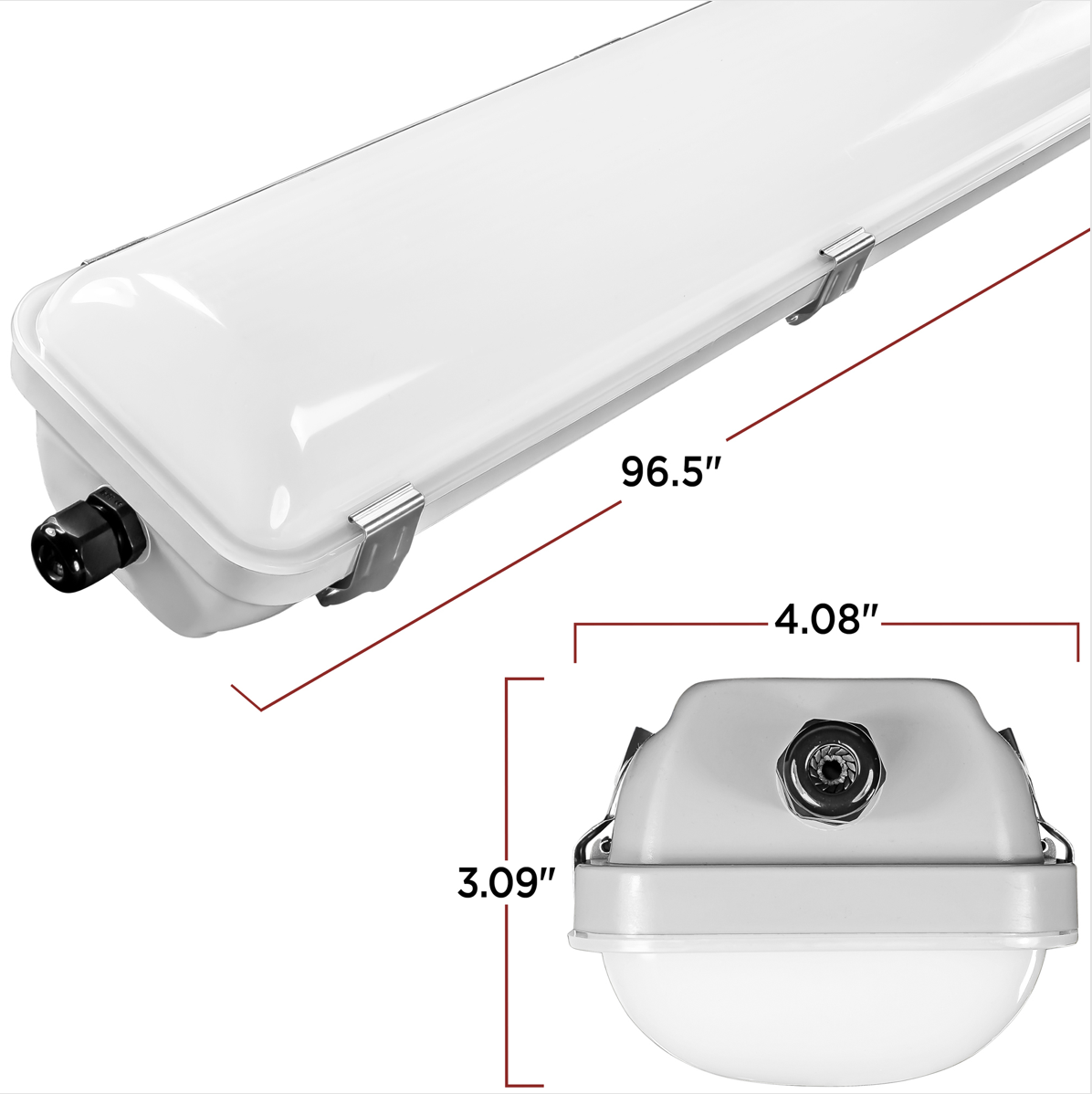 TCP VTF8UZDA140K 65W 8' LED VAPOR TIGHT 4000K