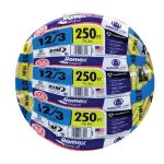 Southwire 12-3-NM-B-Romex 12/3 W/G NM-B Romex, Non-Metallic Wire, Yellow, 250FT Coil
