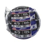 Southwire 8-2-NM-B-Romex 8/2 W/G NM-B Romex, Non-Metallic Wire, Black, 125FT Coil