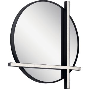KICHLER 84163 26" x 24.25" LED LIGHTED MIRROR MATTE BLACK 3000K