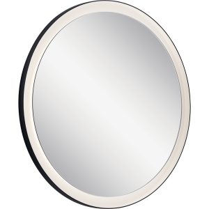 KICHLER 84169 31.5" LED RYAME ROUND LIGHTED MIRROR BLACK 3000K