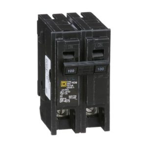Square D HOM2100 Mini Circuit Breaker, Homeline, 100A, 2 pole, 120/240 VAC
