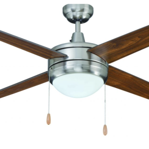 ROYAL PACIFIC 1004BN-WT-E26-L 50" SWEEP EUROPA 4-BLADE CEILING FAN BRUSHED NICKEL / WALNUT - E26 LED LIGHT KIT INCLUDED
