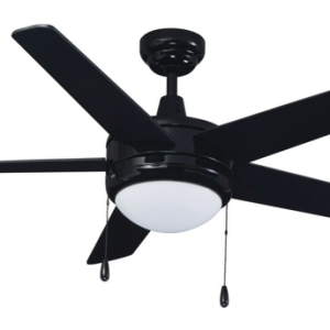 ROYAL PACIFIC 1005LED-BK-BK 50" SWEEP MIRAGE 5-BLADE CEILING FAN BLACK - INTEGRATED LED LIGHT KIT INCLUDED