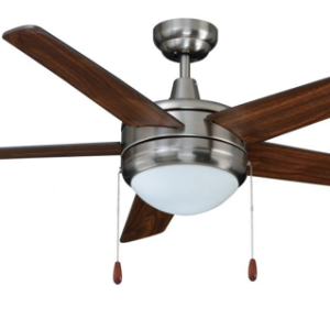 ROYAL PACIFIC 1005LED-BN-WT 50" SWEEP MIRAGE 5-BLADE CEILING FAN BRUSHED NICKEL / WALNUT - INTEGRATED LED LIGHT KIT INCLUDED