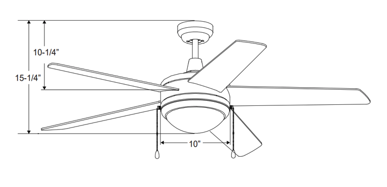 ROYAL PACIFIC 1005MBK-MBK-E26-L 50" SWEEP MIRAGE 5-BLADE CEILING FAN MATTE BLACK - A19 LED LAMPS INCLUDED