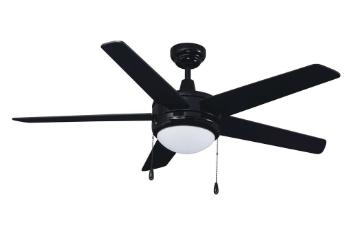 ROYAL PACIFIC 1005MBK-MBK-E26-L 50" SWEEP MIRAGE 5-BLADE CEILING FAN MATTE BLACK - A19 LED LAMPS INCLUDED