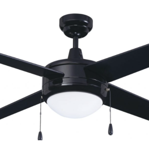 ROYAL PACIFIC 1008LED-BK-BK LED 50" SWEEP EUROPA 4-BLADE CEILING FAN BLACK - LED LIGHT KIT INCLUDED 3000K