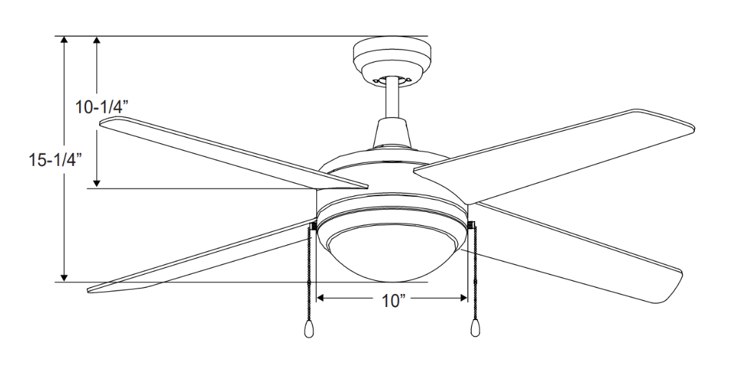 ROYAL PACIFIC 1008LED-WW-WW LED 50" SWEEP EUROPA 4-BLADE CEILING FAN WHITE - LED LIGHT KIT INCLUDED 3000K