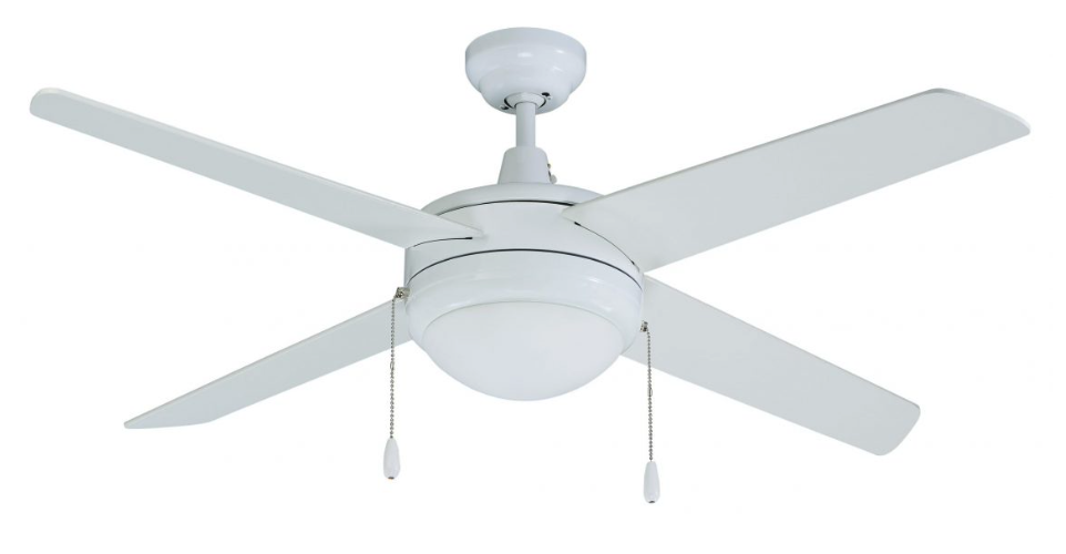 ROYAL PACIFIC 1008LED-WW-WW LED 50" SWEEP EUROPA 4-BLADE CEILING FAN WHITE - LED LIGHT KIT INCLUDED 3000K