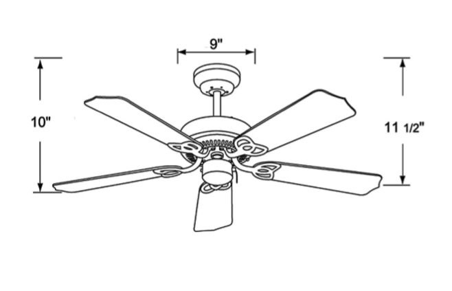 ROYAL PACIFIC 1016W-BP-BP LED 42" SWEEP SUNSET 5-BLADE CEILING FAN BRUSHED PEWTER