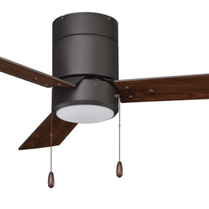ROYAL PACIFIC 1021OB-WT-PC LED SABIO 42" SWEEP HUGGER 3-BLADE PULL CHAIN CEILING FAN OIL-RUBBED BRONZE / WALNUT
