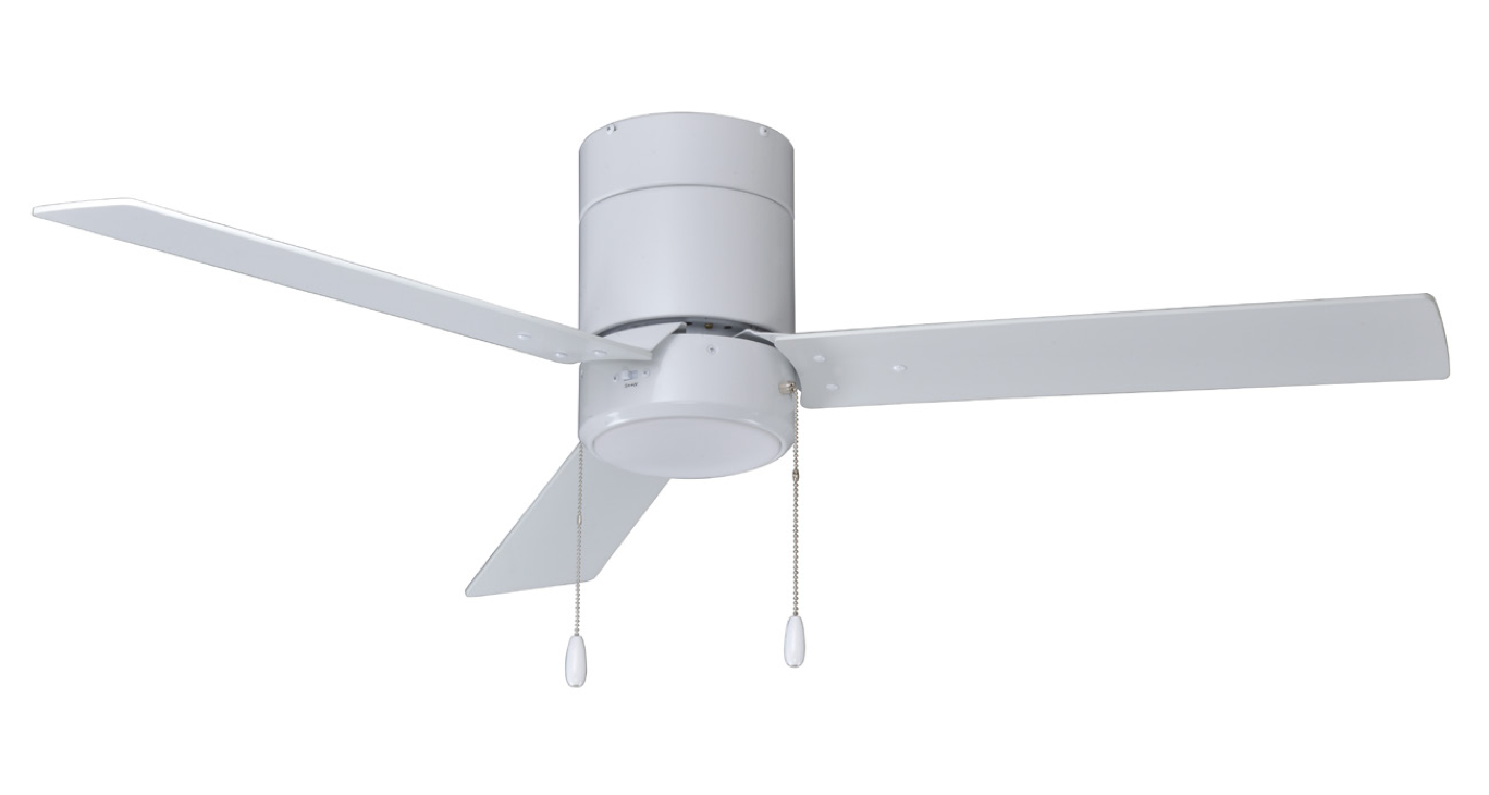 ROYAL PACIFIC 1022WW-WW-PC LED SABIO 52" SWEEP HUGGER 3-BLADE PULL CHAIN CEILING FAN WHITE