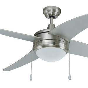 ROYAL PACIFIC 1007LED-BN-BN 50" SWEEP EUROPA I 4-CURVED BLADE CEILING FAN BRUSHED NICKEL - E26 LED LIGHT KIT INCLUDED