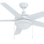ROYAL PACIFIC 1005WW-WW-E26-L 50" SWEEP MIRAGE 5-BLADE CEILING FAN MATTE WHITE - A19 LED LAMPS INCLUDED