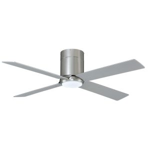 ROYAL PACIFIC 1024BN-WT-PC LED METALIS 52" SWEEP HUGGER 4-BLADE PULL CHAIN CEILING FAN BRUSHED NICKEL / WALNUT